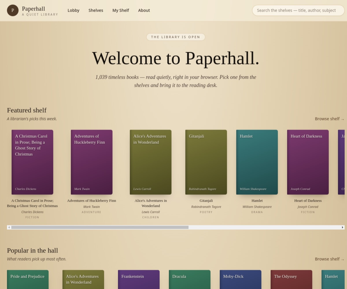 Paperhall website